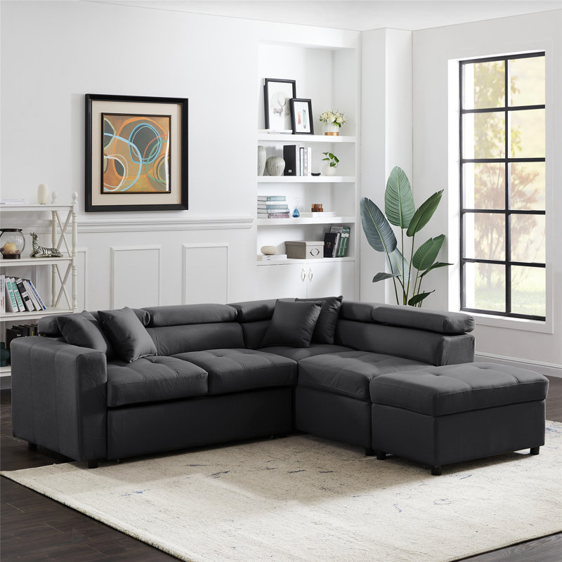 Latitude Run® Right Facing Sectional Sofa Bed PullOut Sleeper Sofa Bed With Chaise And